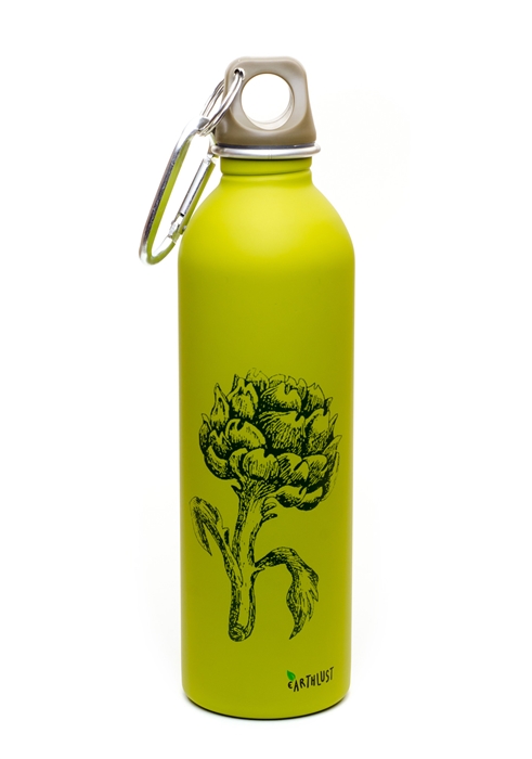 EarthLust 20 oz Artichoke Stainless Metal Steel Water Bottle