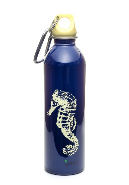 EarthLust 20 oz Seahorse Stainless Steel Metal Water Bottle