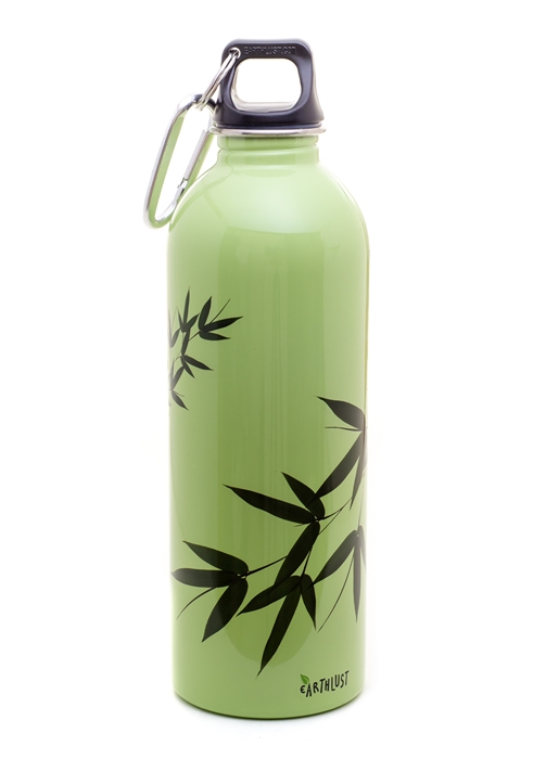 EarthLust 1 Liter Bamboo Stainless Steel Metal Water Bottle