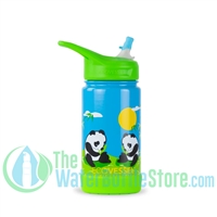 EcoVessel FROST 12oz Insulated Stainless Steel Kids Straw Water Bottle - Panda
