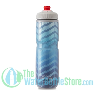 Polar 24 oz Insulated Water Bottle Breakaway Bolt Blue Silver