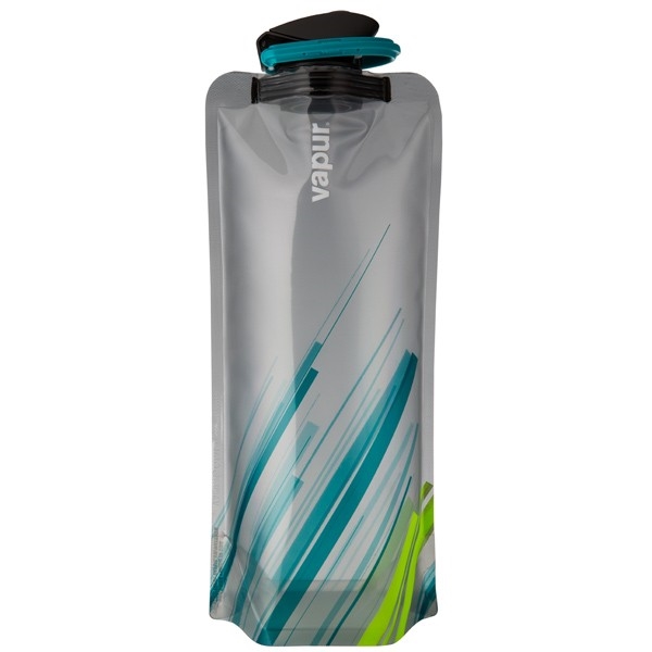 Vapur Element 1 Liter 32oz Collapsible flat foldable Reusable Water Bottle - Grey / Teal