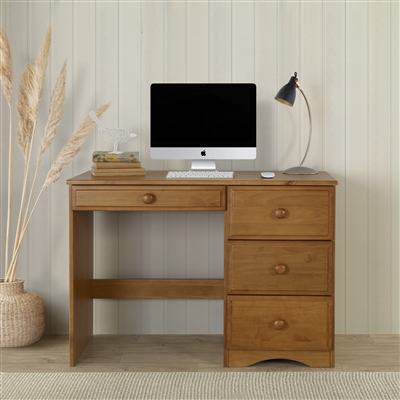 Essentials Writing Desk with Four Drawers - Castanho Finish