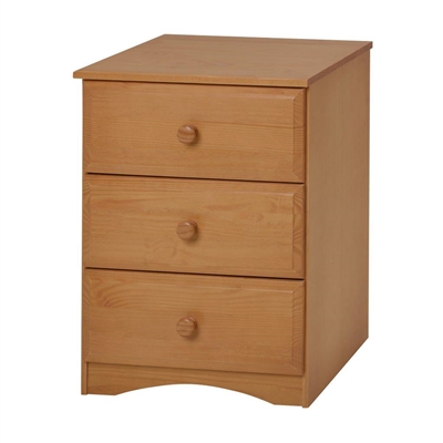 Essentials Three Drawer Narrow Chest - Natural Finish