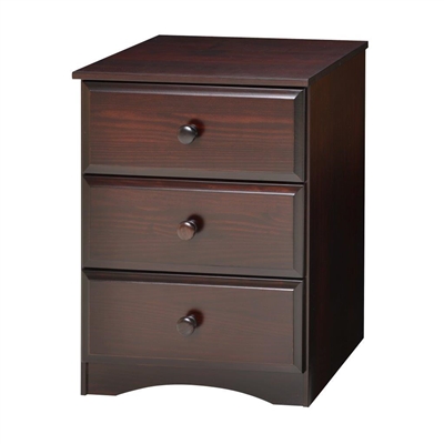 Essentials Three Drawer Narrow Chest - Cappuccino Finish