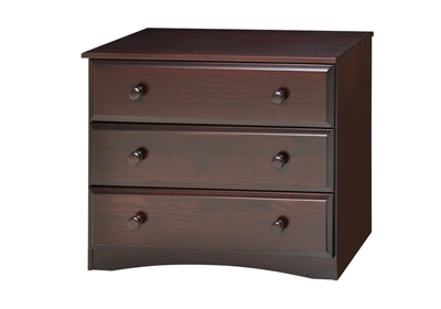 Essentials Three Drawer Dresser Cappuccino Finish