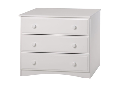 Essentials Three Drawer Dresser White Finish