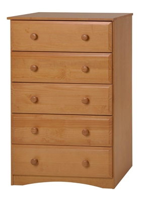 Essentials Five Drawer Chest - Natural Finish