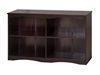 Essentials Wooden Bookcase 36" Wide with Center Divider - Cappuccino Finish