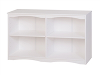 Essentials Wooden Bookcase 36" Wide with Center Divider - White Finish