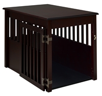 Ruffluv Large Pet Crate End Table - Cappuccino Finish