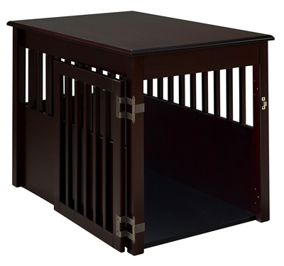 Ruffluv Large Pet Crate End Table - Cappuccino Finish