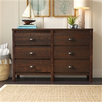 Baja Six Drawer Dresser - Walnut Finish