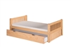 Camaflexi Full Size Platform Bed with Trundle - Mission Style - Natural Finish