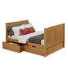 Camaflexi Full Size Platform Bed with Drawers - Tall, Panel Style - Natural Finish - Planet Bunk Bed