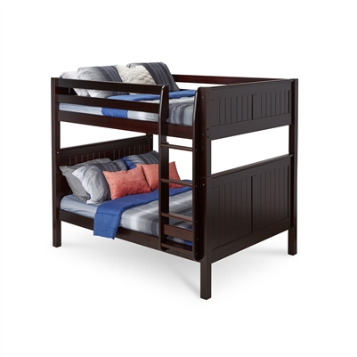 Camaflexi Full over Full Bunk Bed with Panel Headboard - Cappuccino Finish - Planet Bunk Bed