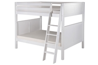 Camaflexi Full over Full Bunk Bed - White Panel Headboard - Angle Ladder - Planet Bunk Bed