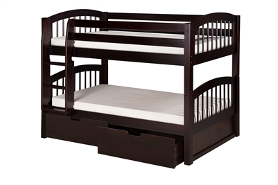 Camaflexi Twin over Twin Low Bunk Bed - Cappuccino Finish - Planet Bunk Bed