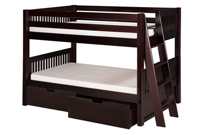 Camaflexi Twin over Twin Low Bunk Bed - Cappuccino Finish - Planet Bunk Bed