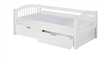 Camaflexi Twin Size Day Bed with Drawers - White Finish - Planet Bunk Bed