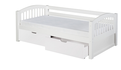 Camaflexi Twin Size Day Bed with Drawers - White Finish - Planet Bunk Bed