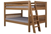 Camaflexi Full over Full Low Bunk Bed Lateral Angle Ladder with Drawers