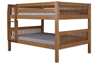 Camaflexi Full over Full Low Bunk Bed with Drawers - Natural Finish - Planet Bunk Bed