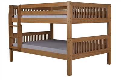 Camaflexi Full over Full Low Bunk Bed with Drawers - Natural Finish - Planet Bunk Bed