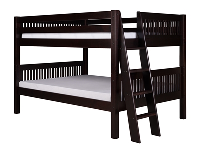 Camaflexi Full over Full Low Bunk Bed - Cappuccino Finish - Planet Bunk Bed