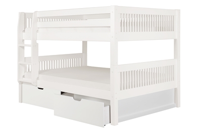 Camaflexi Full over Full Low Bunk Bed with Drawers