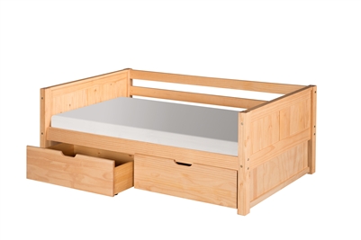 Camaflexi Twin Size Day Bed with Drawers - Natural Finish - Planet Bunk Bed