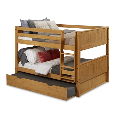 Camaflexi Full over Full Low Bunk Bed with Trundle