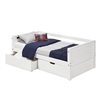 Camaflexi Twin Size Day Bed with Drawers - White Finish - Planet Bunk Bed