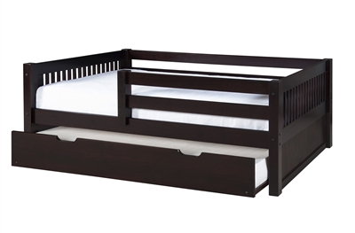 Camaflexi Twin Size Day Bed with Trundle - Cappuccino Finish - Planet Bunk Bed