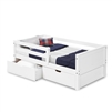 Camaflexi Panel Headboard - Twin Size Day Bed with Front Guard Rail & Drawers - White Finish