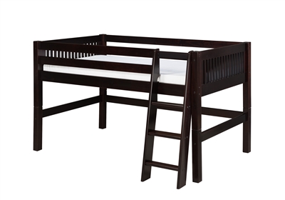 Camaflexi Twin Size Low Loft Bed - Cappuccino Finish - Planet Bunk Bed