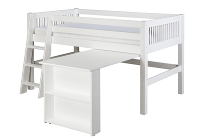 Camaflexi Low Loft Bed with Retractable Desk