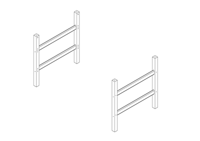 Camaflexi Full Size High Loft Bed Conversion Kit - Natural Finish