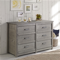 Carmel Six Drawer Dresser - Antique Grey Finish