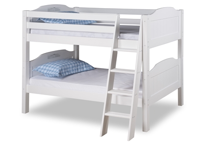 Expanditure Low Bunk Bed - Angle Ladder - Panel Style - White