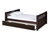 Expanditure Twin Bed With Twin Trundle - Mission Headboard - Cappuccino