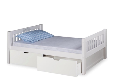 Expanditure Twin Bed With Drawers - Mission Headboard - White