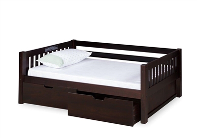 Expanditure Day Bed With Drawers- Mission Style - Cappuccino