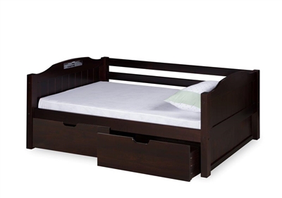 Expanditure Day Bed With Drawers - Panel Style - Cappuccino