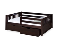 Expanditure Day Bed with Guard Rail & Drawers - Mission Style - Cappuccino