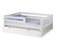 Expanditure Day Bed with Guard Rail & Twin Trundle - Mission Style - White