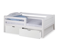Expanditure Day Bed with Guard Rail With Drawers - Panel Style - White