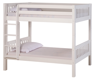 High Bunk Bed - With Conversion Kit - Mission Style - White