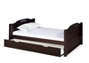 Expanditure Twin Bed With Twin Trundle - Panel Headboard - Cappuccino