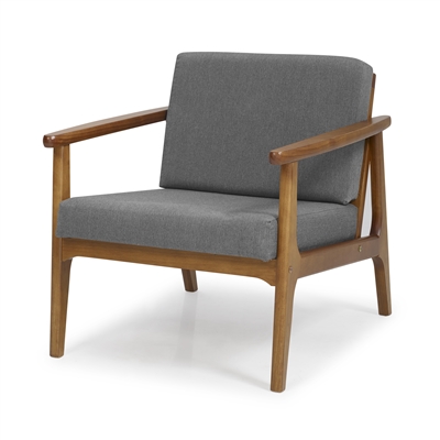 Mid-Century Modern Accent Chair - Gray Upholstery